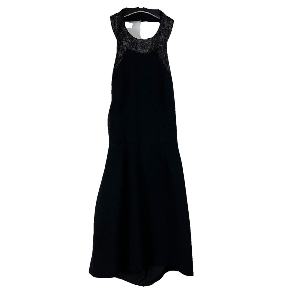Dress‎ the Population Mini Dress Women S Black Sequin Halter Open Back Cocktail - Picture 2 of 10
